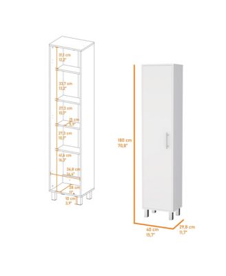 Tall Accent Cabinet with Five Shelves – Space-Saving and Versatile