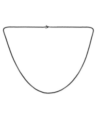 Bling Jewelry Elegant Dainty Rolo Cable Chain Necklace Black Gold ...