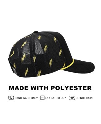 Men's Pikachu Thunderbolt Pattern Black Trucker Hat
