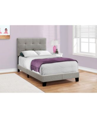 Stylish Tufted Linen Bed Frame with Nailhead Trim for Bedroom Decor