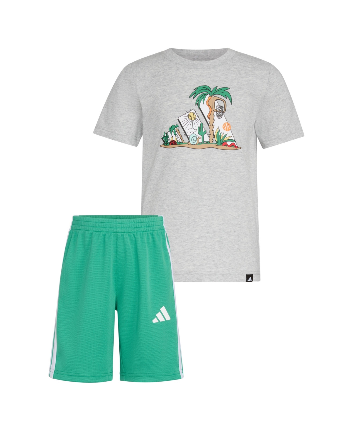 Adidas Originals Toddler & Little Boys Graphic T-shirt & Stripe Shorts, 2 Piece Set