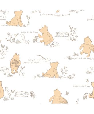 Baby Disney Storytime Pooh 100% Cotton Fitted Crib Sheet - White