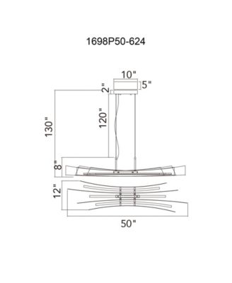 12" Metal Candora Integrated LED Island Pool Table Light