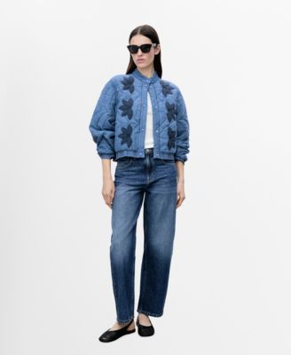 MANGO - Women's Floral Embroidered Padded Jacket