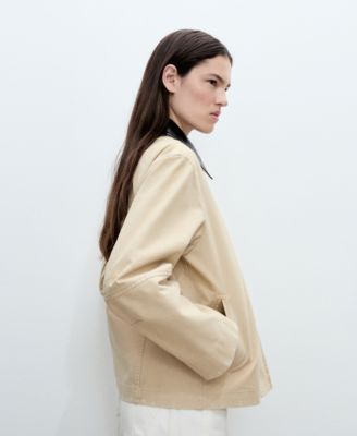 Women's Contrast Collar Cotton Jacket