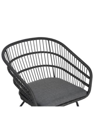 Streamdale Outdoor Rattan Dining Chairs - Set of 2, Gray Base