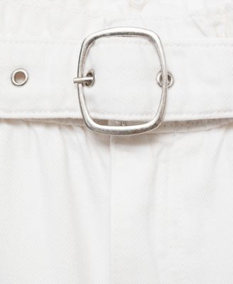 Women's Rolled Hem Paper Bag Shorts