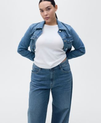 MANGO Women's High-Rise Wide Leg Jeans