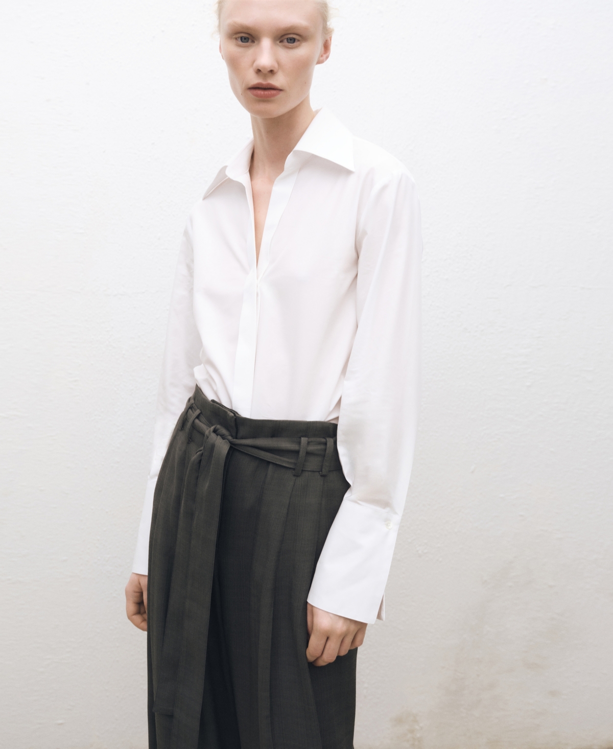 Mango Women's Belted Clips Suit Trousers In Green