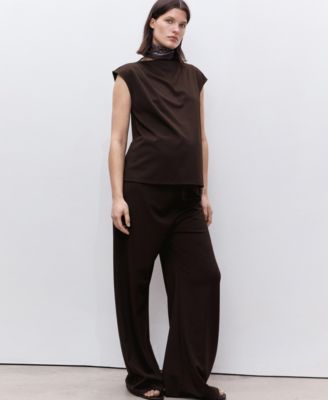 Women's Fine-Knit Wide Leg Trousers