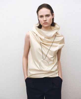 Women's Wide Leg Wool-Blend Pleated Pants