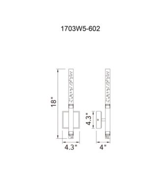 4.3" Metal Dragonswatch Integrated LED Wall Light