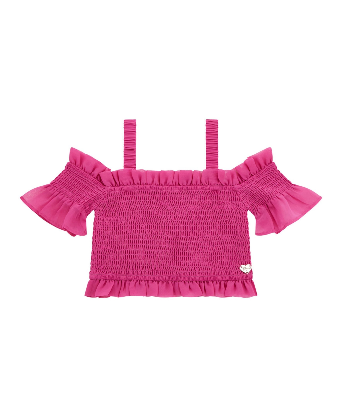 Guess Big Girls Chiffon Off-the-shoulder Top In Pink