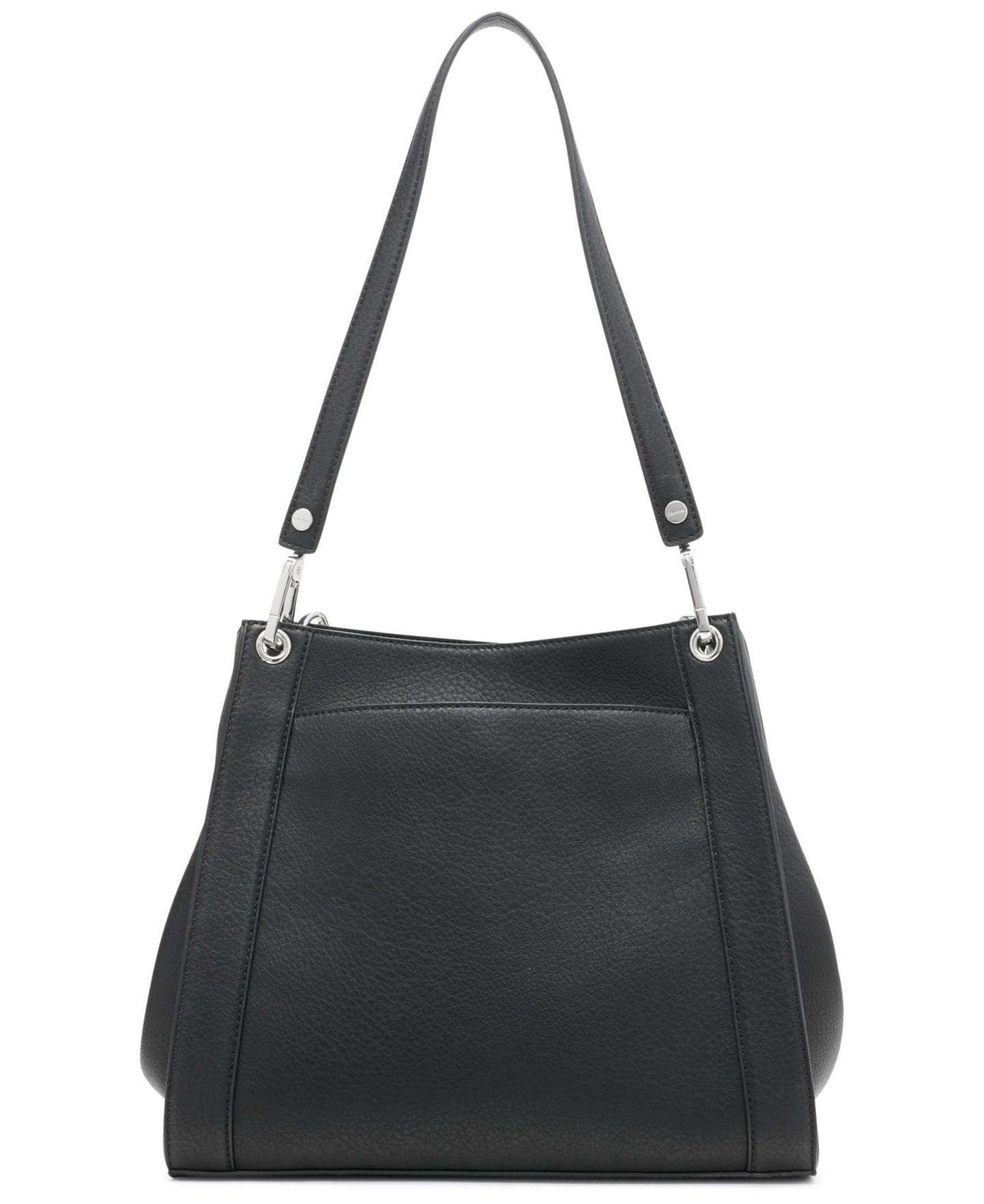 Женская сумка Calvin Klein Garnet Triple Small Compartment, цвет: Чёрный / Серебристый — фото 2