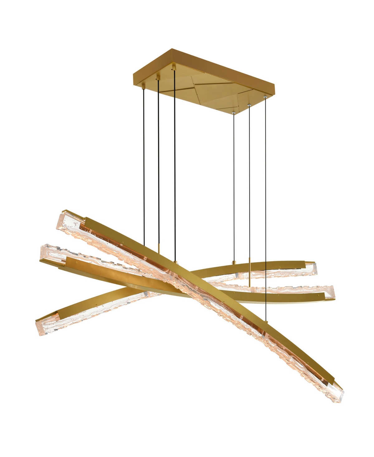 Cwi Lighting 26" Metal Saber Integrated Led Chandelier In Brass