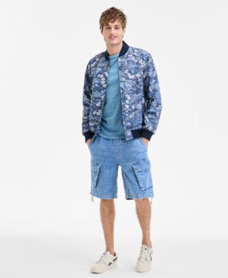 Sun + Stone Sun Stone Mens Sun Kissed T Shirt Floral Print Bomber Jacket Denim Cargo Shorts Exclusively At Macys