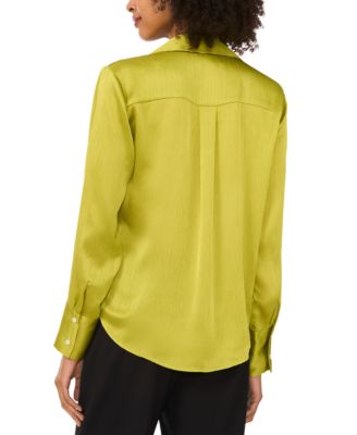 Women's Split-Neck Button Long-Sleeve Blouse