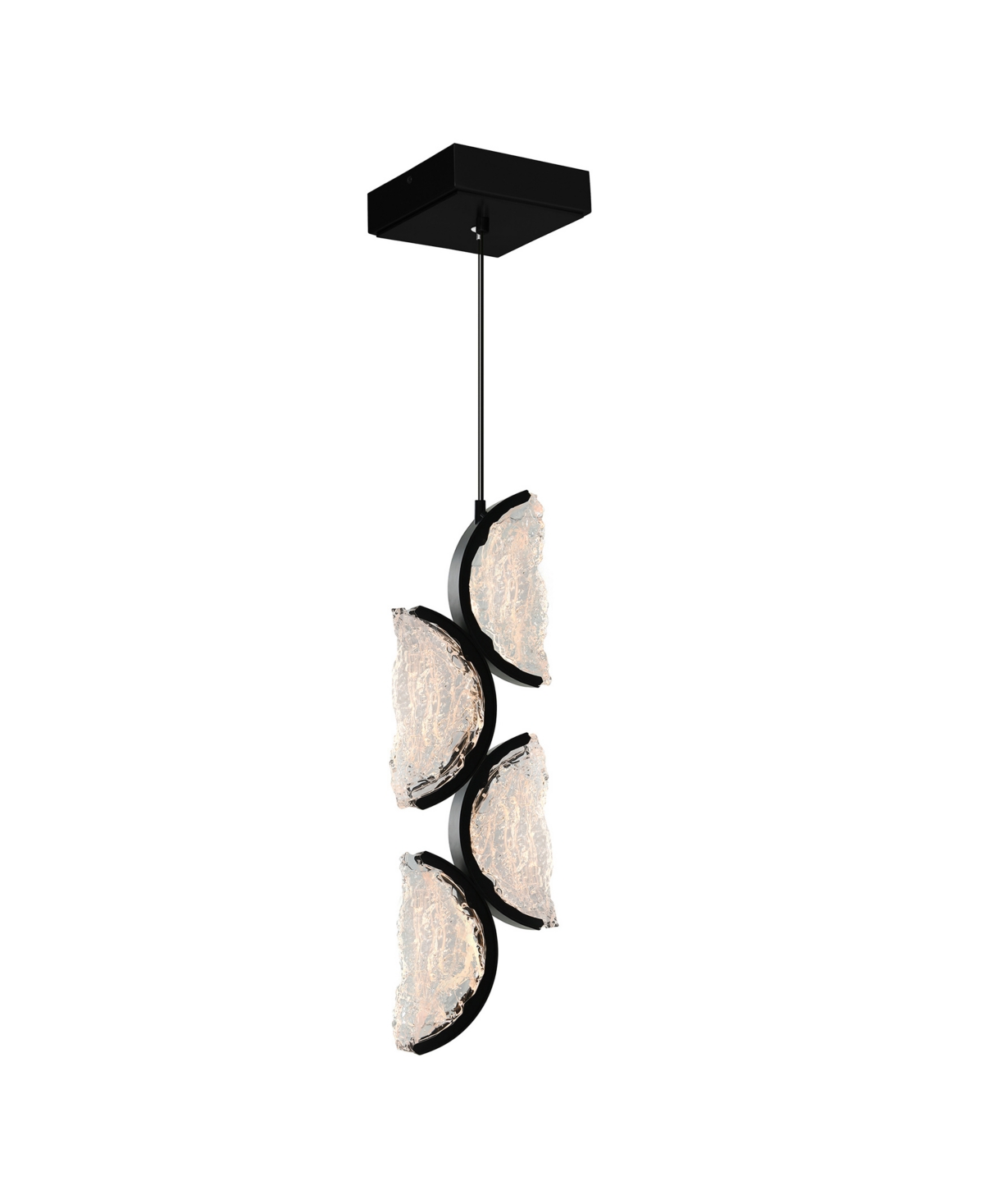 Shop Cwi Lighting 30" Metal Moon Integrated Led Mini Pendant In Black
