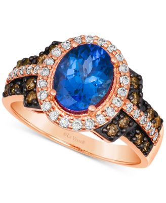 Le Vian - Blueberry Tanzanite (1-5/8 ct. t.w.) & Diamond (5/8 ct. t.w.) Oval Hao Ring in 14k Rose Gold