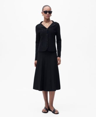 MANGO - Women's Lapel Collar Knit Sweater