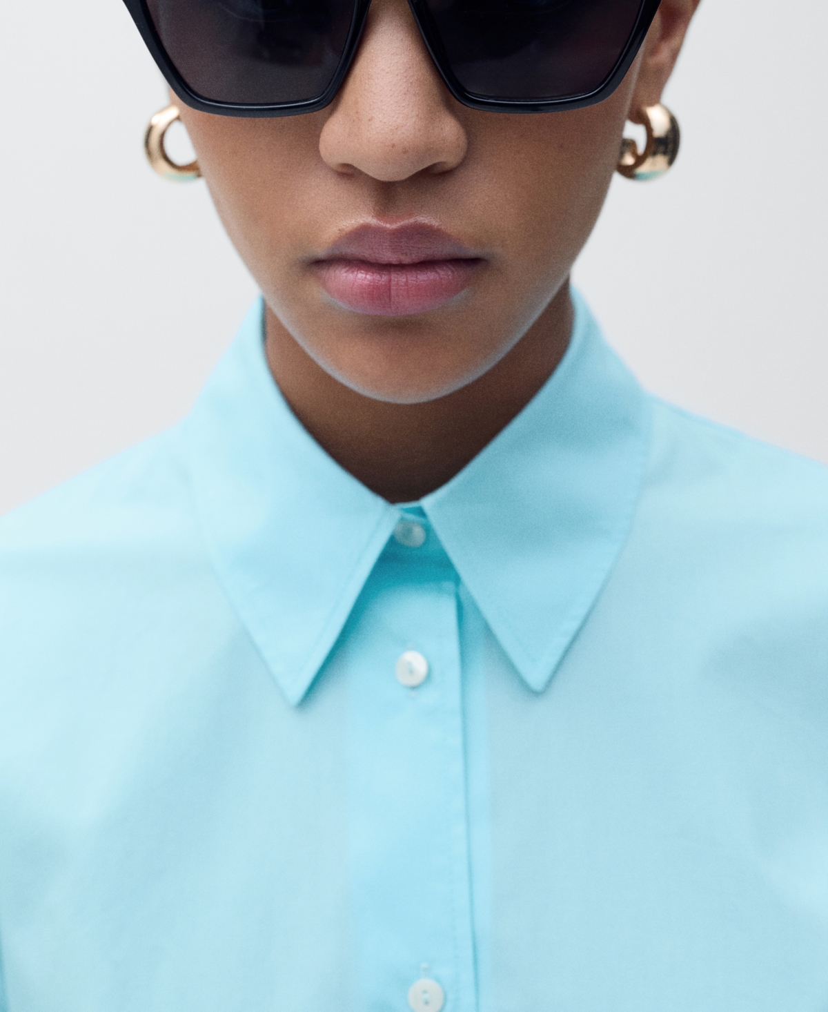 Shop Mango Women's Oversize Poplin Shirt In Blue
