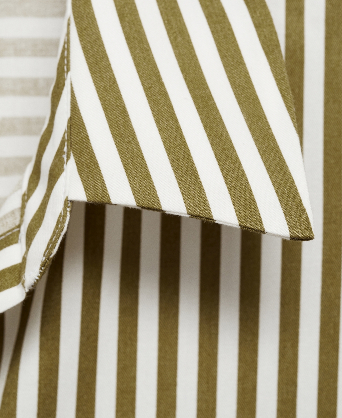 Mango Stripe Cotton Blend Button-up Shirt In Green