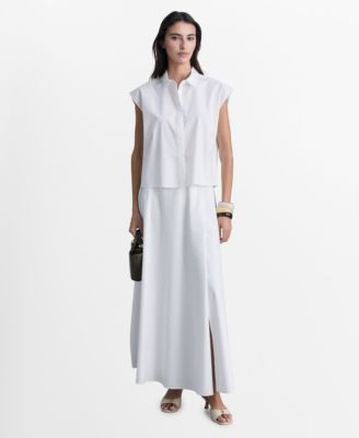 MANGO - Women's Sleeveless Poplin Shirt