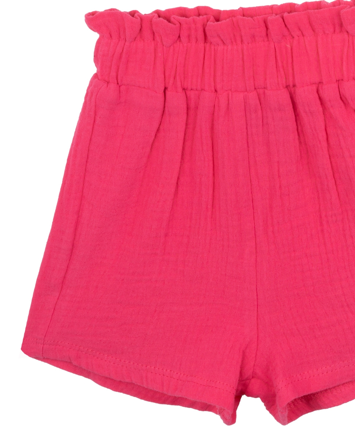 Rare Editions Baby Girls 2-piece Granny Square Crochet And Short Set In Pink