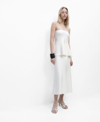 MANGO - Women's Flared Knitted Skirt