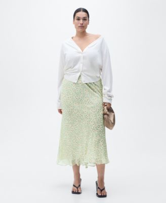 Women's Long Flared Floral Skirt