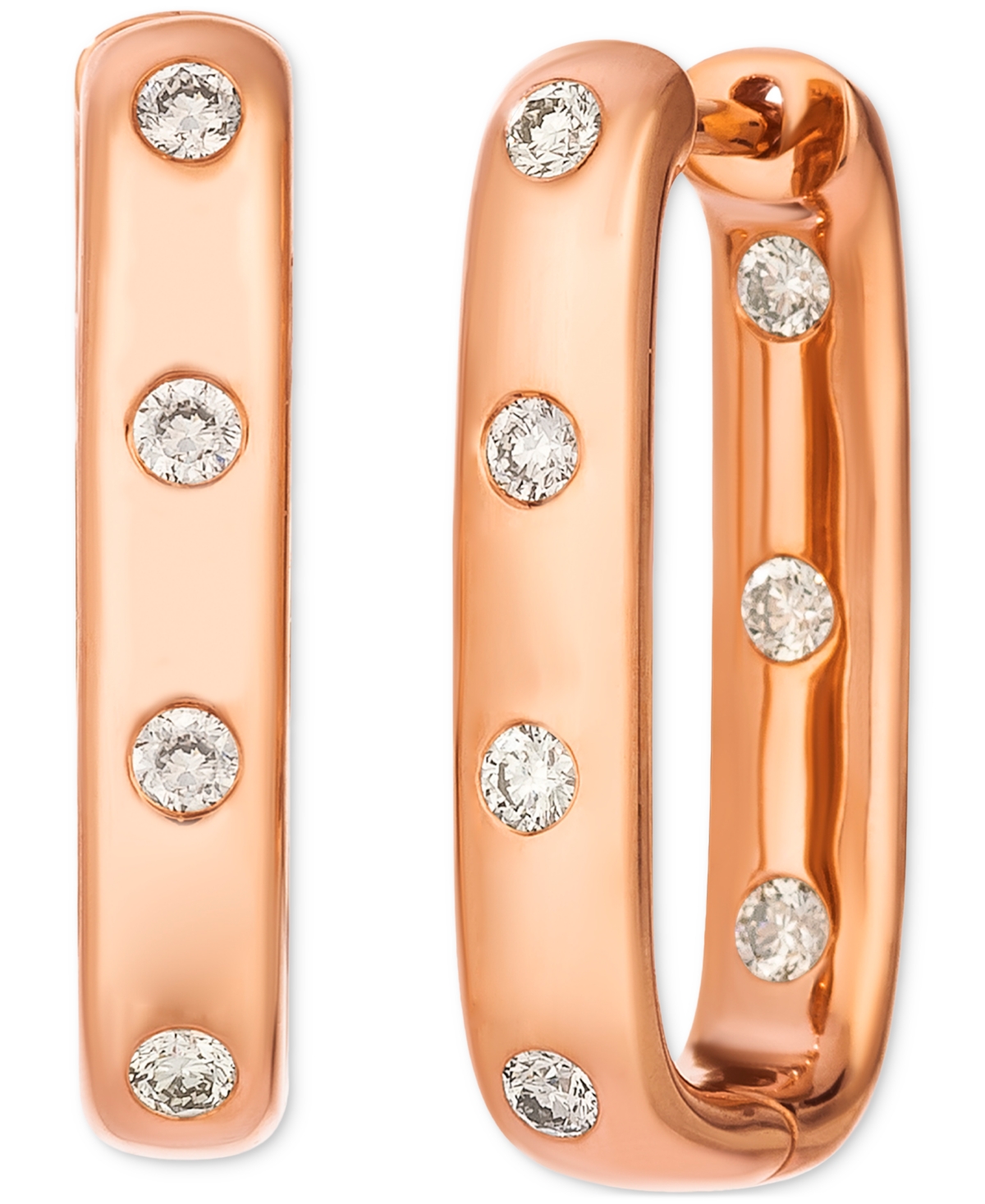 Le Vian Nude Diamond Oval Hoop Earrings (3/8 Ct. T.w.) In 14k Rose Gold