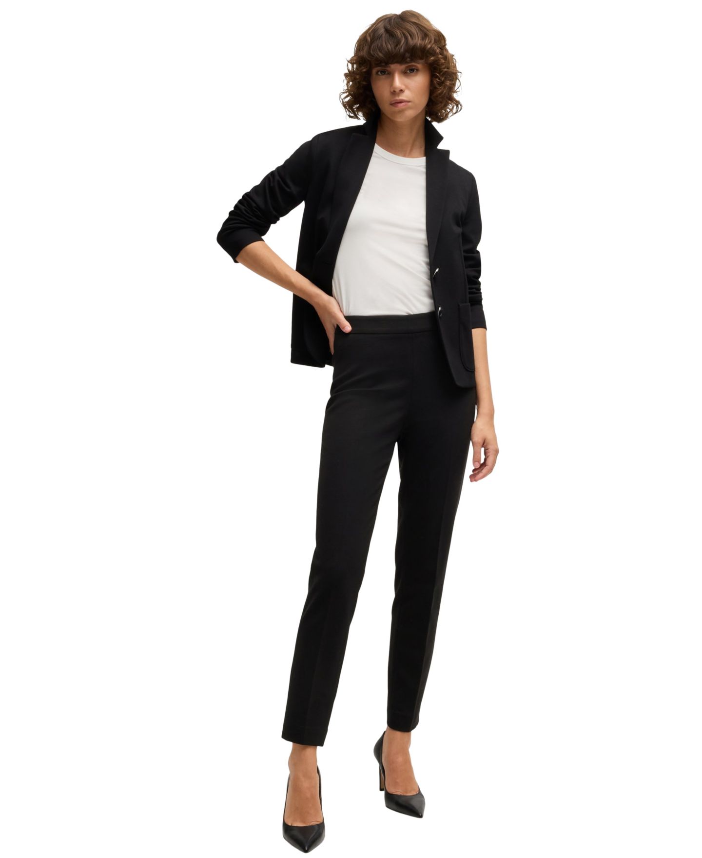 Женские брюки Hugo Boss BOSS by Tapered Leg Regular-Fit, цвет: Чёрный — фото 5