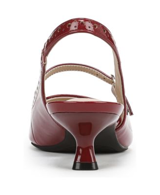 Women's Marilyn Pointed Toe Kitten Heel Slingback Pumps