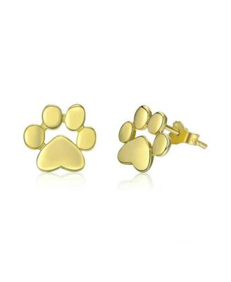GoldenPaw Paw Print Stud Earrings for Pet Lovers