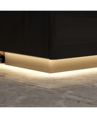 1 Pc Wood TV Stand, 4 Drawers, Media Console with Light Strip – Entertainment Furniture