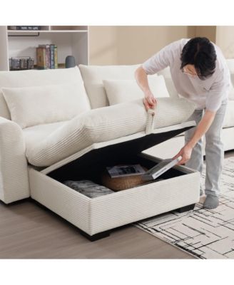 Corduroy Fabric Ottoman Footrest Comfortable, Durable, and Versatile for Living Room or Bedroom