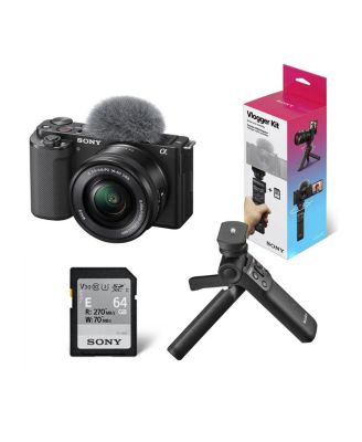 Sony ZV-E10 Mirrorless Camera with Lens, E PZ 16-50mm f/3.5-5.6 OSS Lens, Bundled with Sony ACCVC1 Vlogger Accessory Kit with Shooting Grip