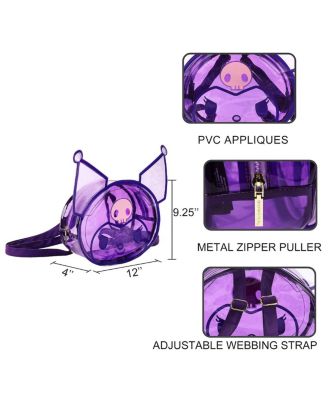 Character Head Adult Clear Purple PVC 12" Mini Backpack