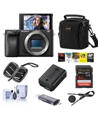 Sony Alpha a6400 Mirrorless Digital Camera (Body Only) - Bundle with Shoulder Bag, 32GB SD Card, Cleaning Kit, Card Reader, SD Card Case, Corel PC Software Kit