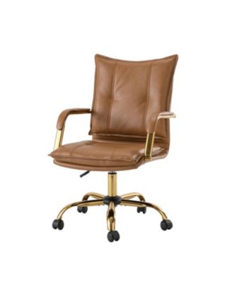 Modern Home Office Desk Chair with Golden Legs