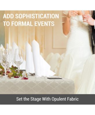 Modena Fabric Tablecloth, Jacquard Fabric Table Cloth for Rectangle Table, Advanced Water Resistance, Fade, Wrinkle, and Stain Resistant Table Cloth, Geometric Lattice Pattern