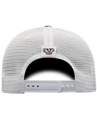Men's Gray/White Wisconsin Badgers Victory Baseline Trucker Adjustable Hat