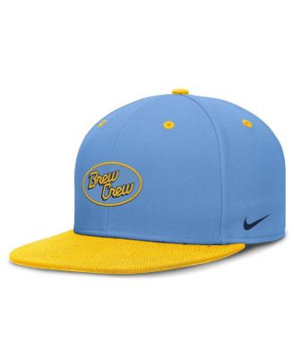 Nike - Men's Blue/Yellow Milwaukee Brewers City Connect Patch Performance Fitted Hat