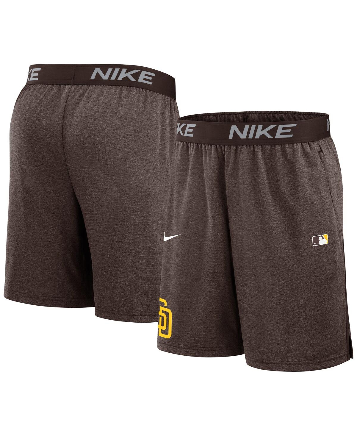 Nike Men's Brown San Diego Padres Authentic Collection Performance Knit Shorts In Brown