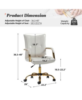 Modern Home Office Desk Chair with Golden Legs