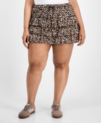 Madden Girl - Trendy Plus Size Cotton Ruffled Mini Skort