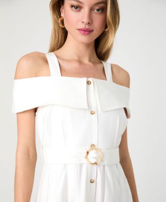 Women's Off-The-Shoulder Midi Shirtdress