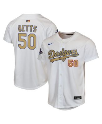 Nike - Big Boys and Girls Mookie Betts White Los Angeles Dodgers 2025 Gold Collection Limited Jersey