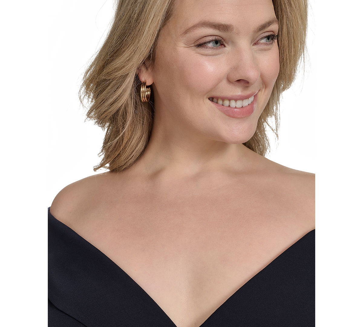 ELIZA J PLUS SIZE OFF-THE-SHOULDER SWEETHEART SIDE-SPLIT GOWN 