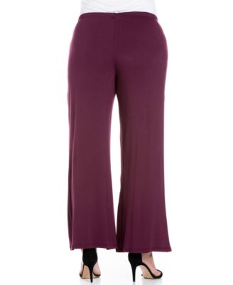 Plus Size Elastic Waist Flared Leg Palazzo Pants